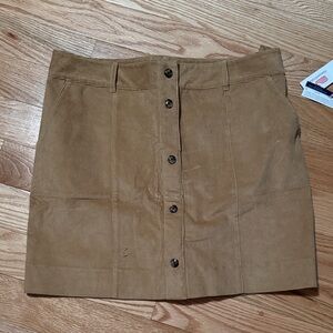 New Vineyard Vines Button Front Mini Corduroy Skirt Size Large Officer Khaki NWT